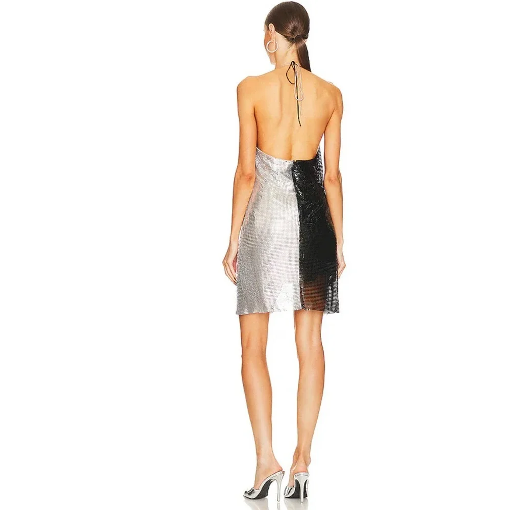 Alice + Olivia Ally Chainmail Halter Neck Dress Size 6